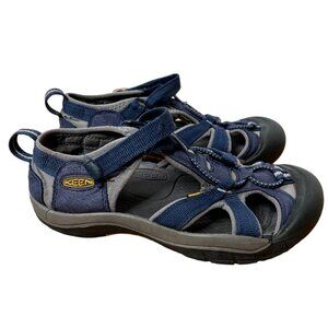 Keen Venice Youth 4 Sandals Waterproof Hiking Sport Kids Water Shoes Blue Black